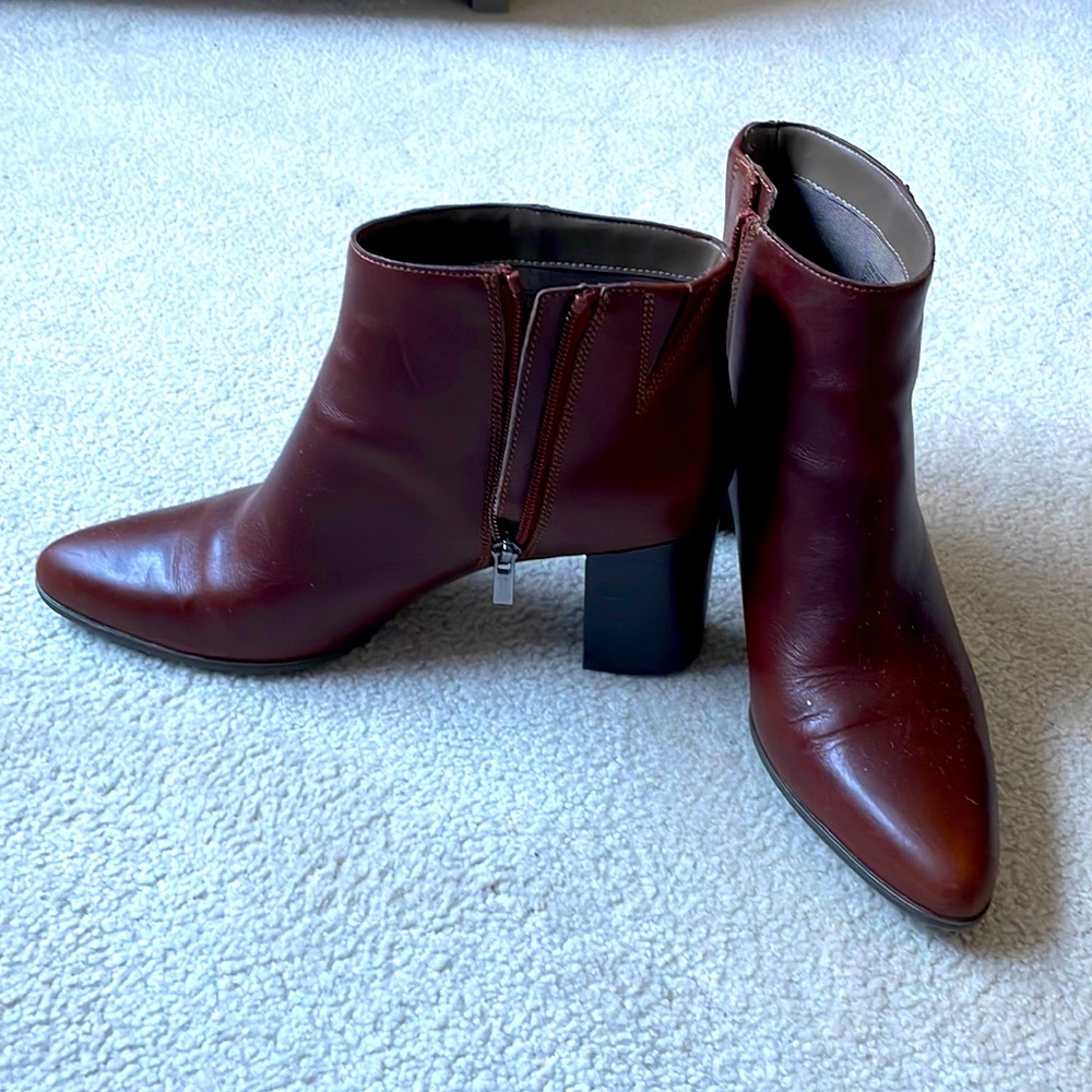 Rockport Trutech brown leather ankle boots with heel